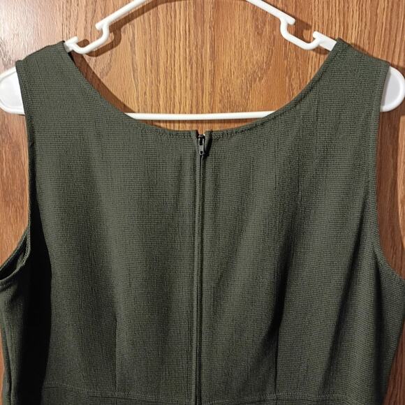 Vntg karin stevens petites green check dress midi maxi sheath career 10p y2k - Picture 5 of 7